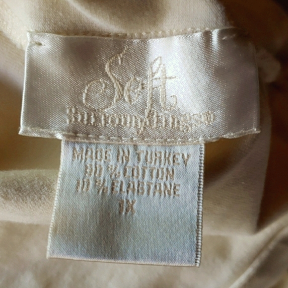 SOFT SURROUNDINGS Double Crossover Cotton Blend 3/4 Sleeve Knit Top - 1X EUC - Picture 2 of 11